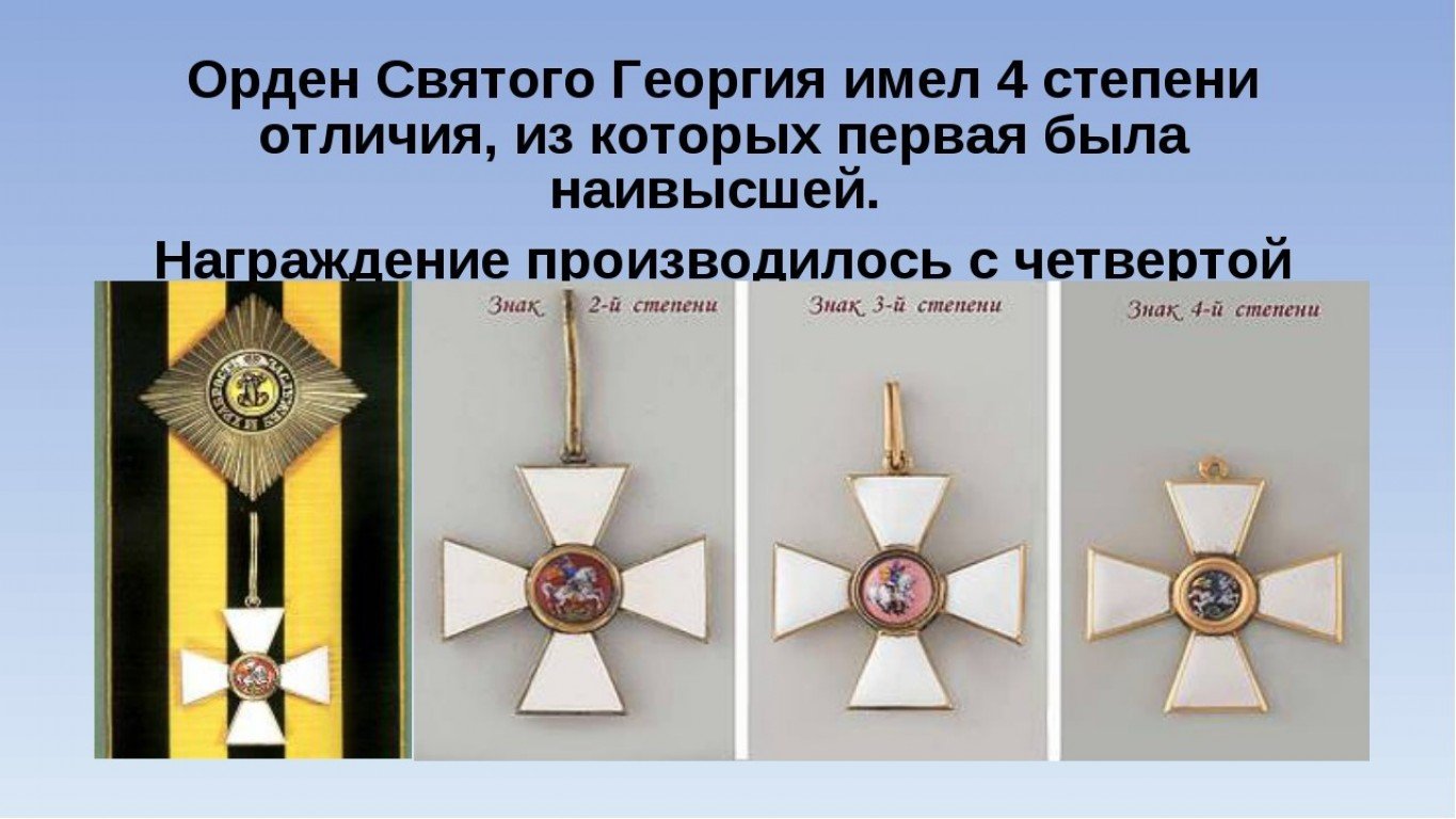 Орден Георгия Победоносца 1 степени