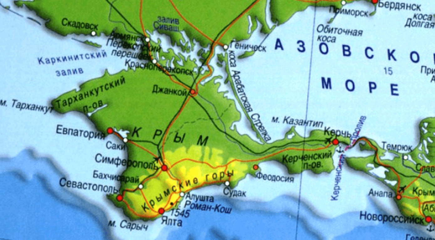 карта крыма с морями