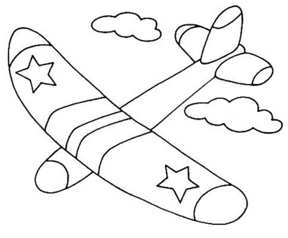 Трафарет военного самолёта для детей