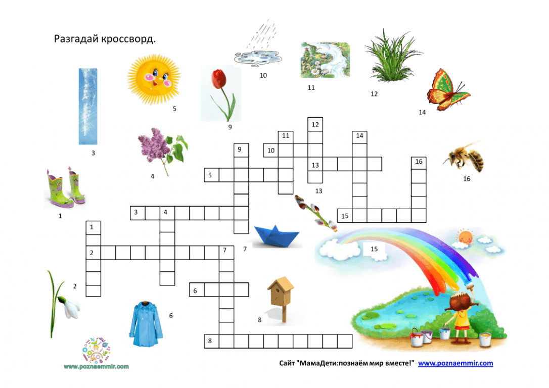 Кроссворд по окружающему миру 1 класс презентация