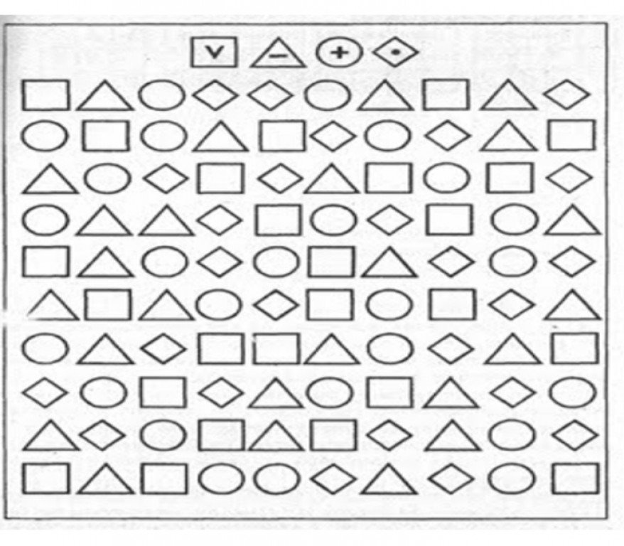 Тест найди фигуру. Проставь значки методика Пьерона-Рузера. Корректурная проба проставь значки. Методика корректурная проба геометрические фигуры. Диагностика внимания у дошкольников проставь значки.