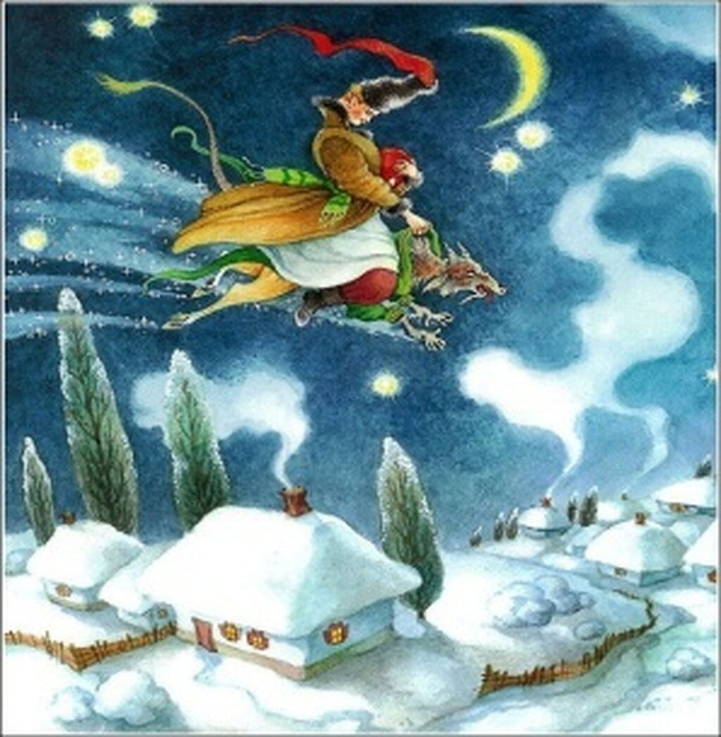 Рисунок к стихотворению ночь перед Рождеством