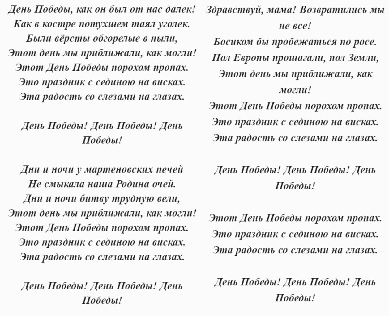 Минус песни день победы с текстом. Текст песни день Победы. Песня день Победы текст песни. Слова песни день Победы текст. Текст песни день Победы день Победы.