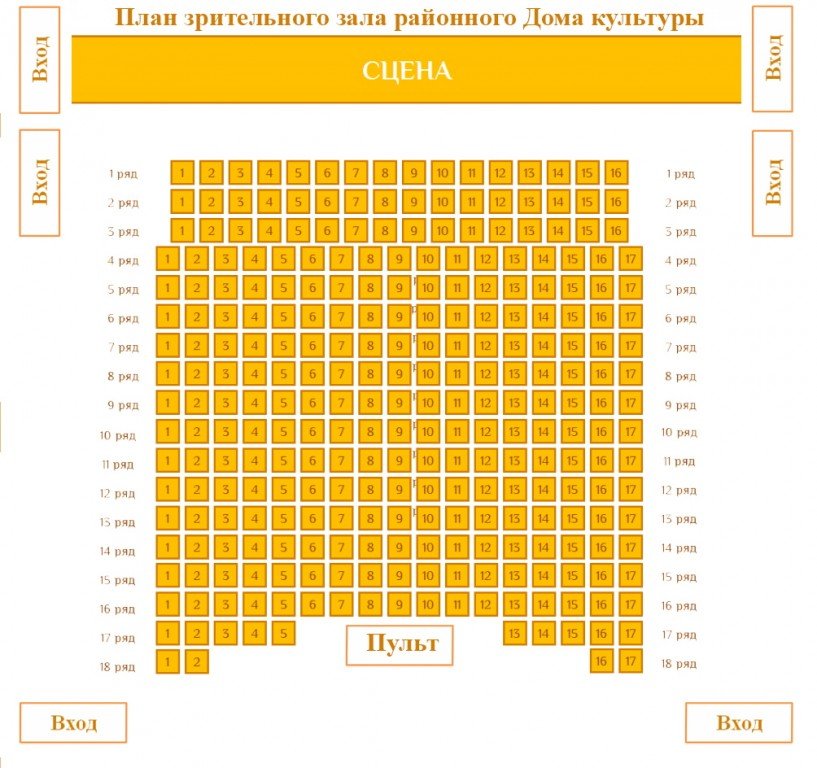 План зрительного зала дк россия оренбург