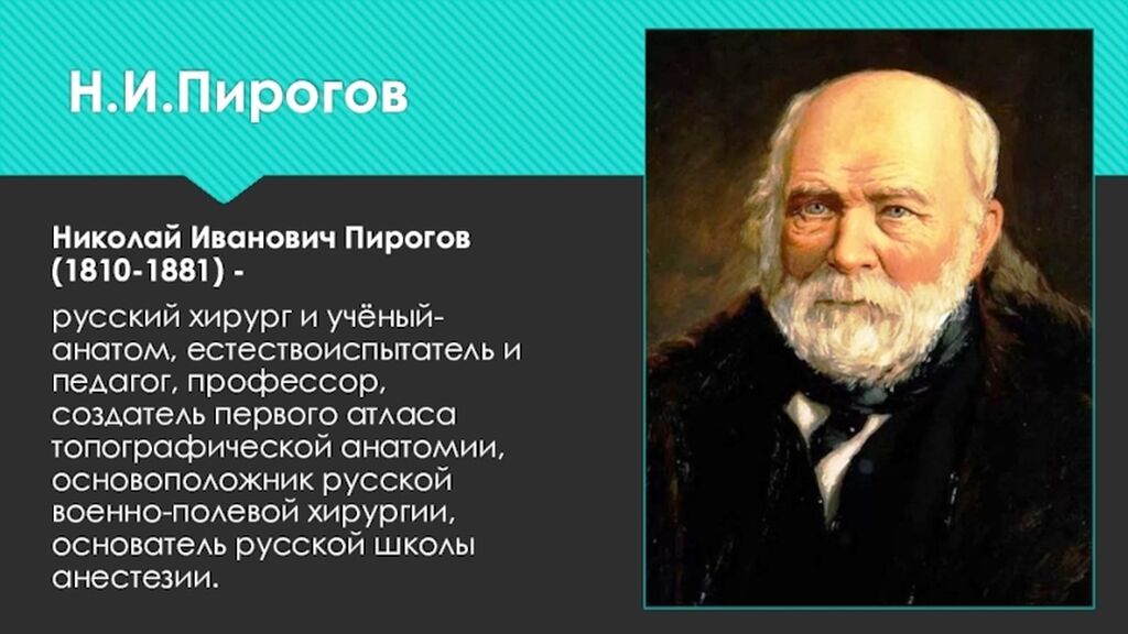Впр великий русский врач хирург. Н.И.пирогов (1810-1881).